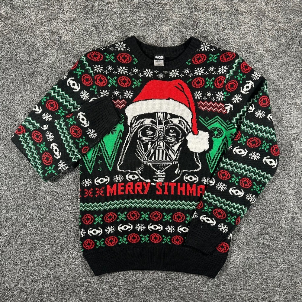 Star Wars Ugly Christmas Sweater Mens M Black Merry Sithmas Darth Vader Holiday